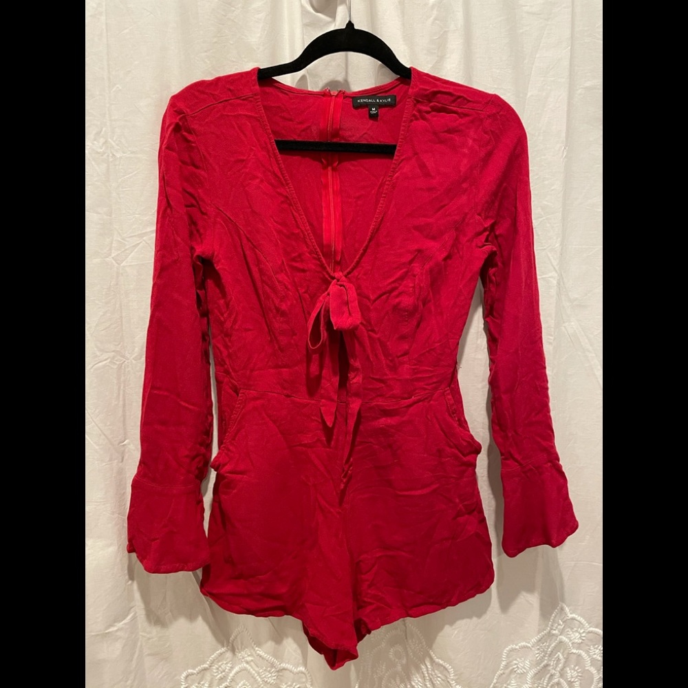 Red Kendall & Kylie Long Sleeve Romper
